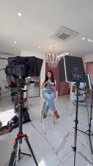 Mise en place du studio de tournage