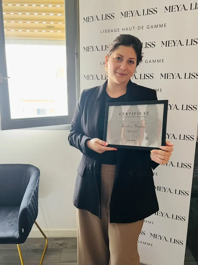 Stagiaire certifiée à l'issue de la formation Meya Liss