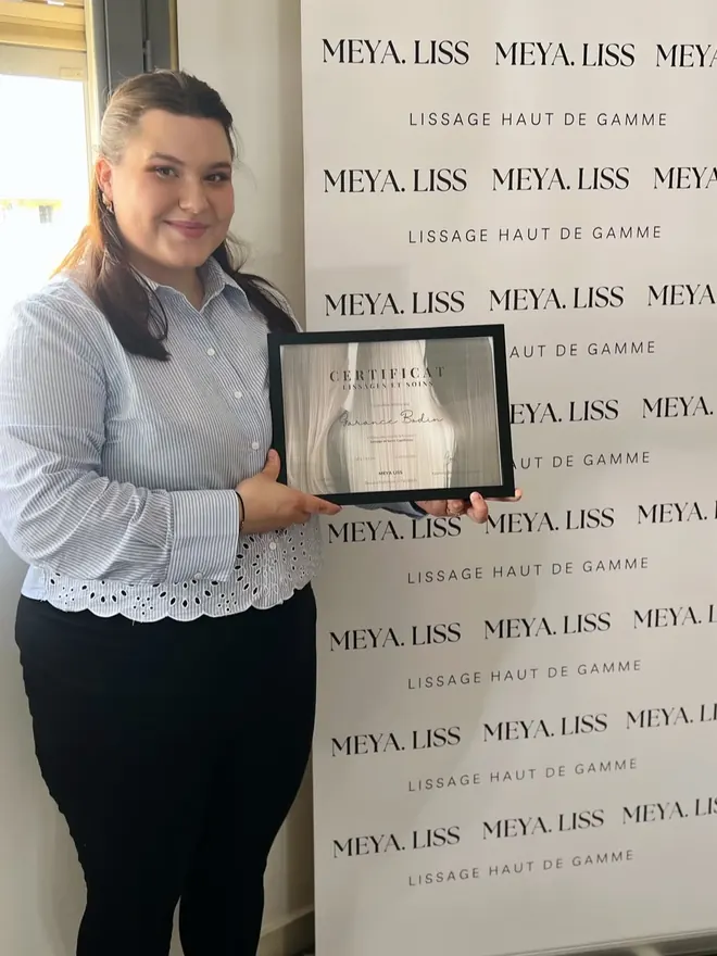 Stagiaire certifiée à l'issue de la formation Meya Liss